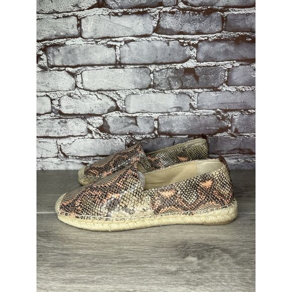 Sam Edelman Chloe Pink Beige Snake Skin Embossed Espadrilles Women’s 10M US/40EU - Picture 1 of 16